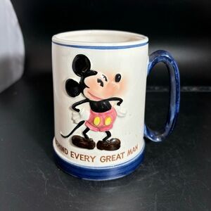Vintage Disney Mug Behind Every Great Man Theres Always A Woman Mug Mickey Mouse